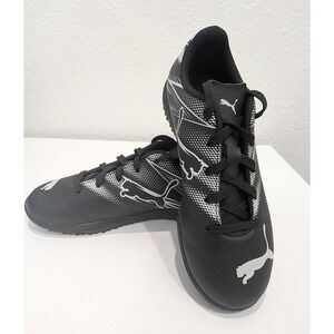 EUC Kids Puma Attacanto Indoor Training Soccer Shoes Size 2 Black‎ Gray